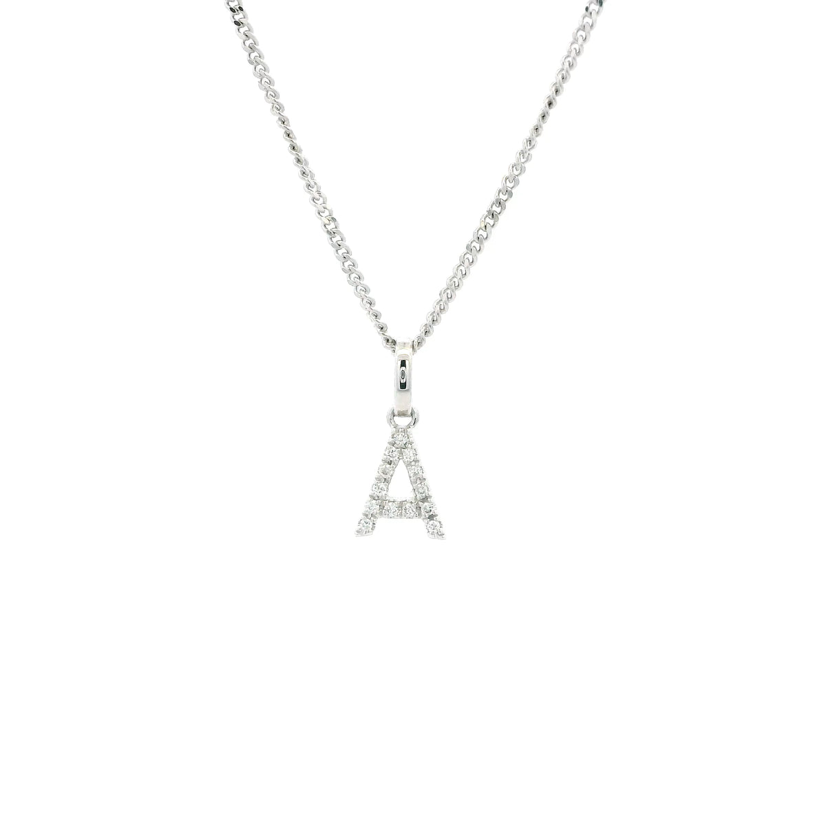 White Gold Diamond Set Initial Letter Pendant