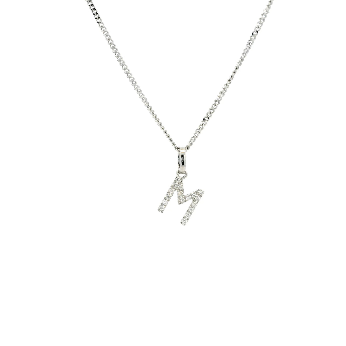 White Gold Diamond Set Initial Letter Pendant