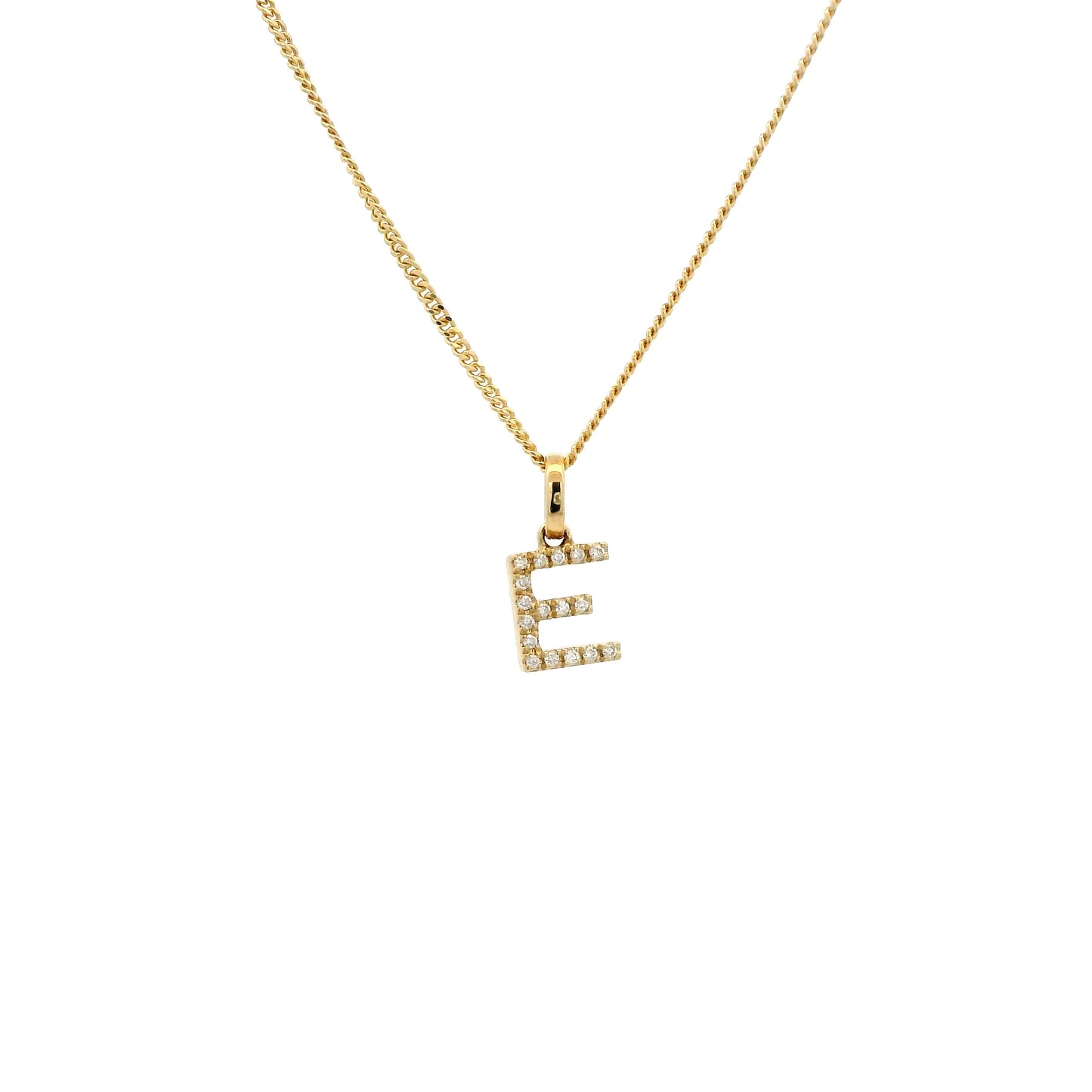 Yellow Gold Diamond Set Initial Letter Pendant