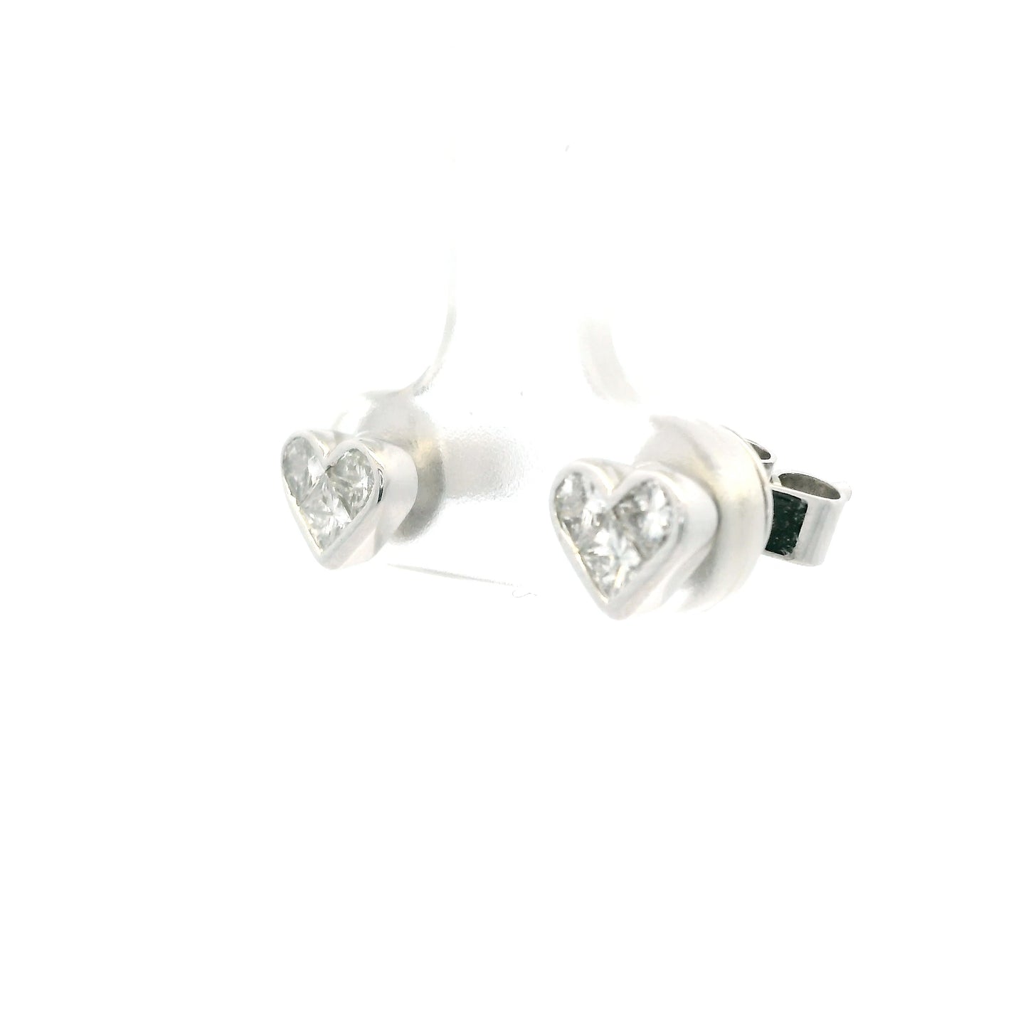 0.59ct Diamond Heart Stud Earrings