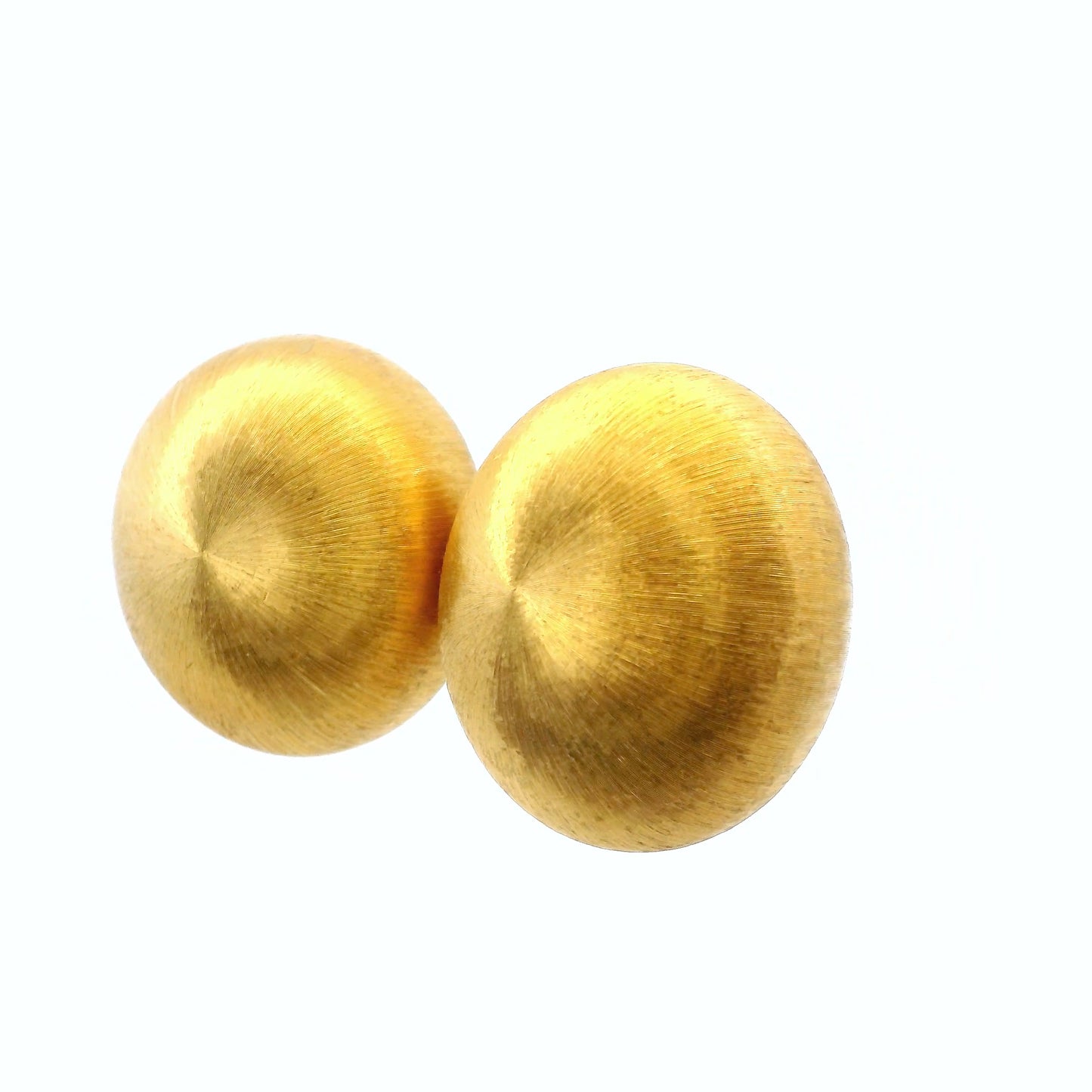 Buccellati Yellow Gold Satin Finish Domed Clip Earrings