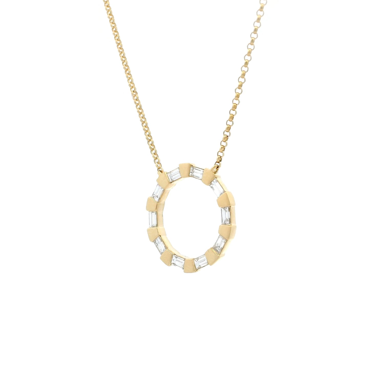 0.41ct Baguette Diamond Circular Pendant