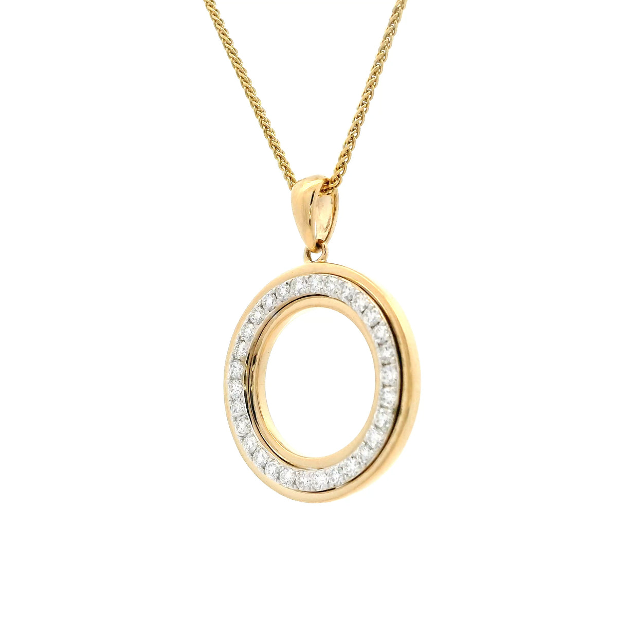 0.48ct Round Diamond Circular Pendant