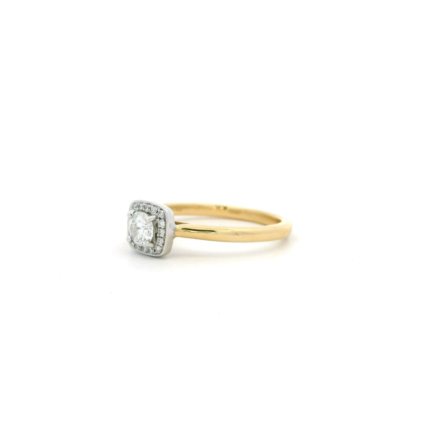 0.37ct Round Diamond Cushion Shape Cluster Ring
