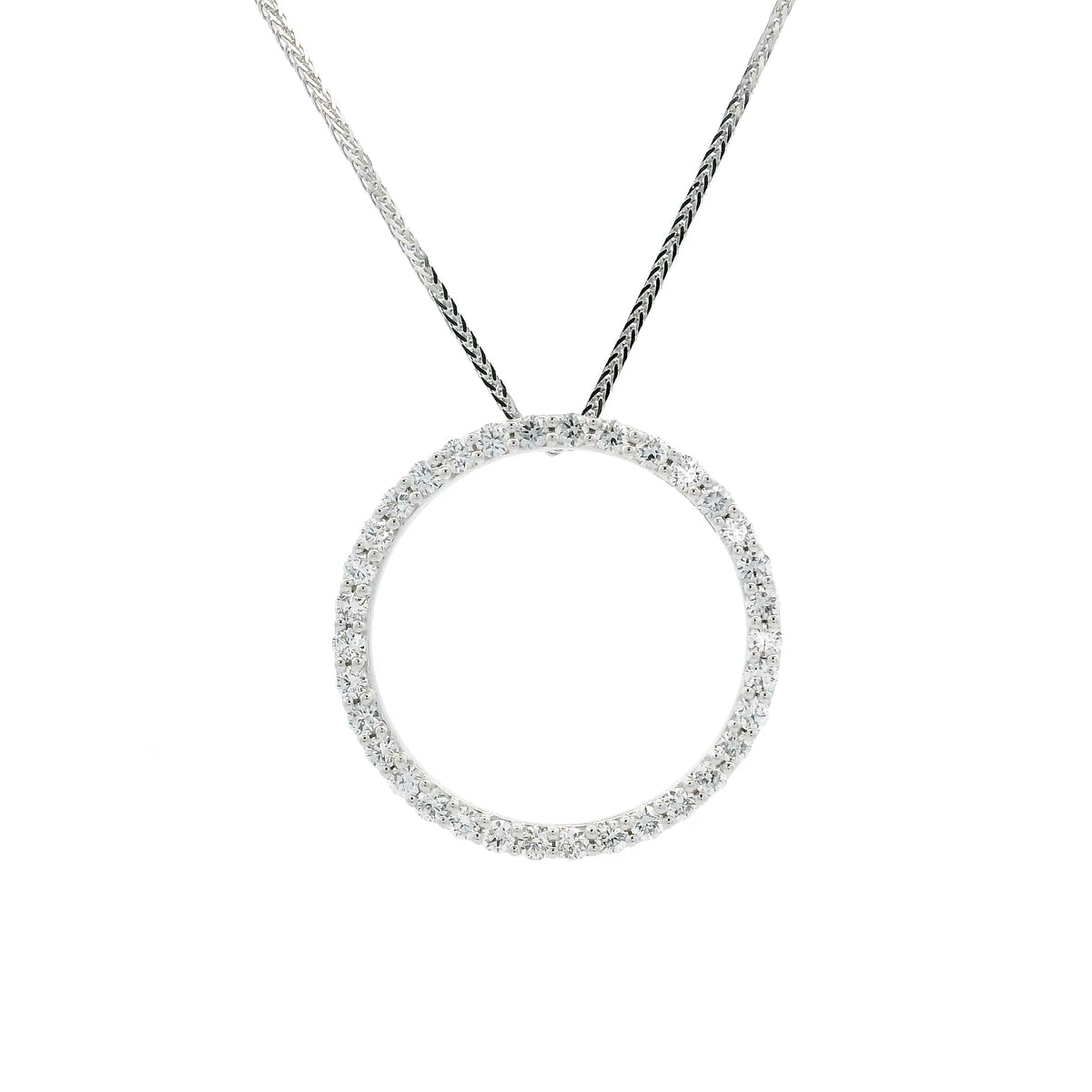 0.75ct Round Diamond Circle Pendant