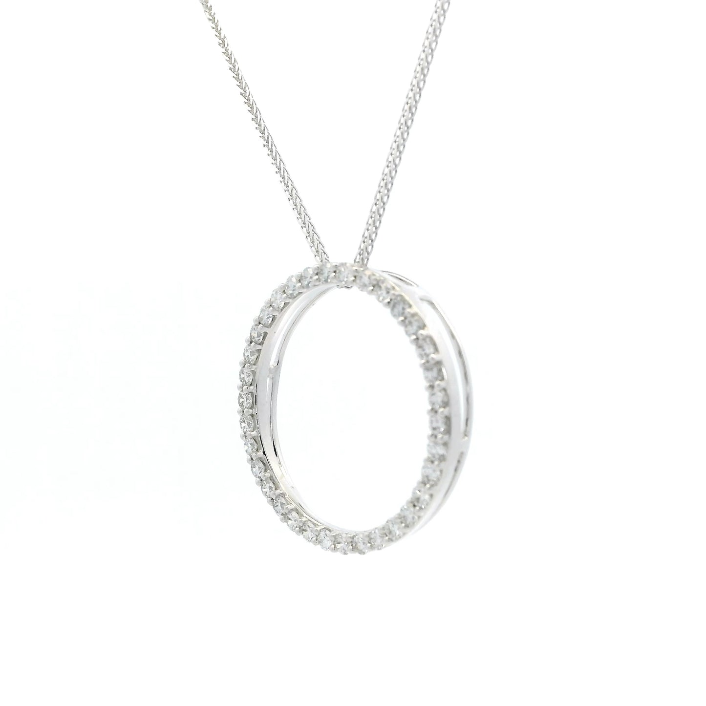 0.75ct Round Diamond Circle Pendant
