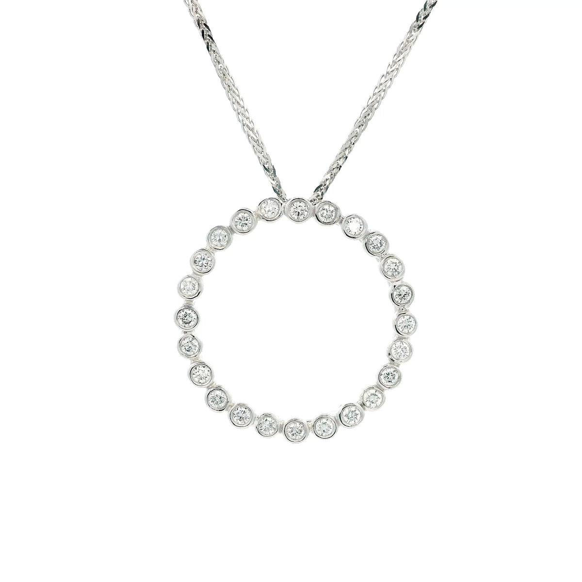 0.34ct Round Diamond Circle Pendant