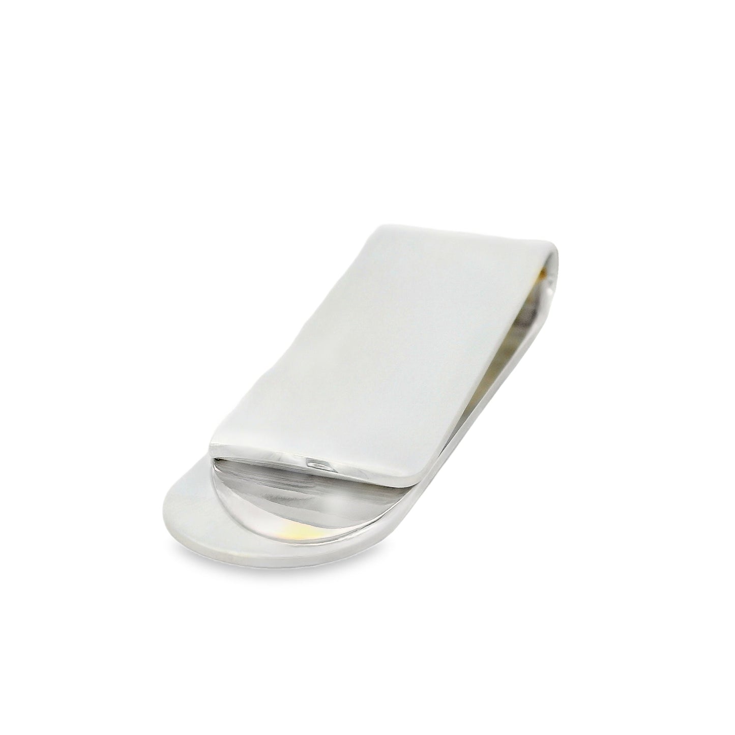 Silver Rectangular Curved Money Clip