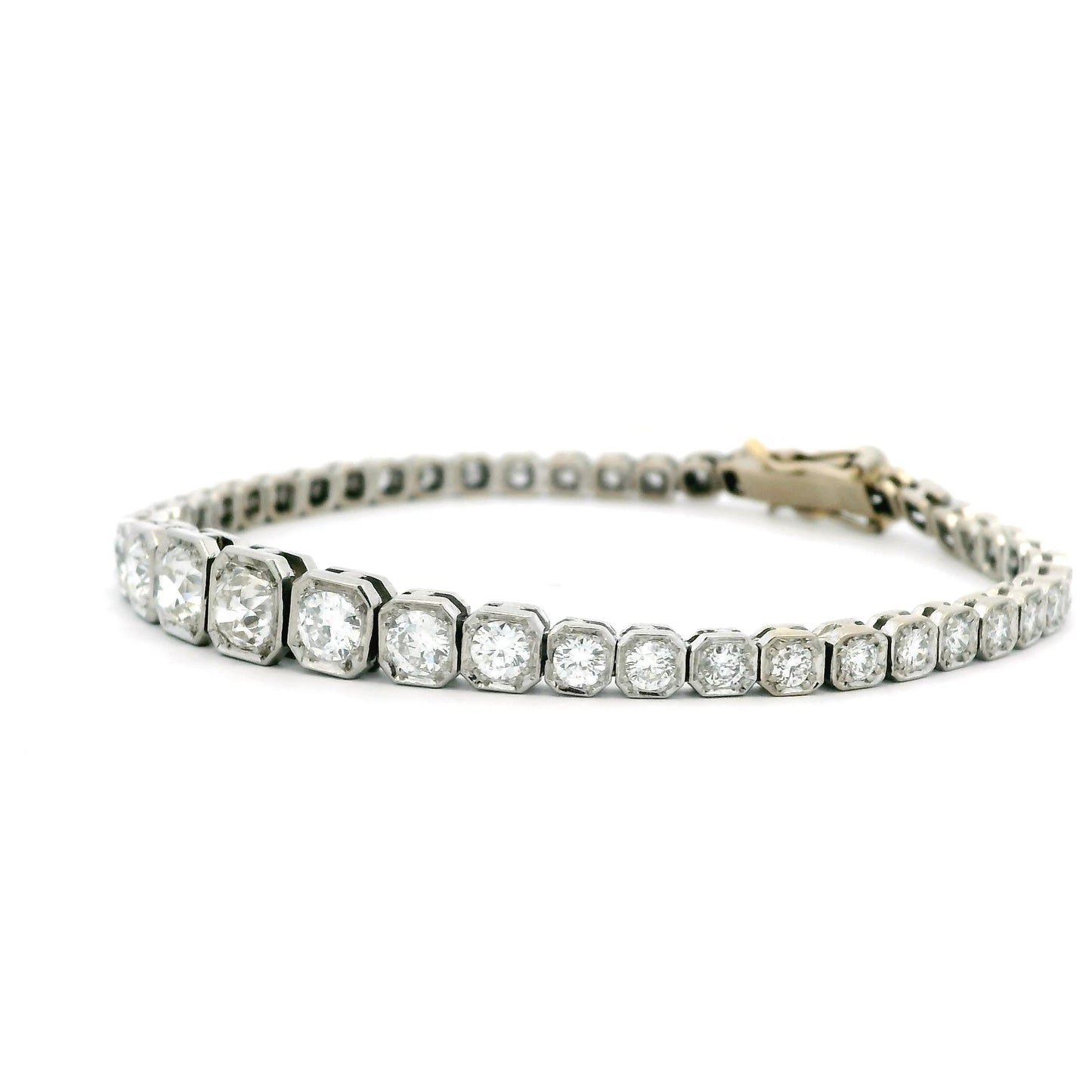 5.00ct Old Mine Cut Diamond Graduated Line Bracelet