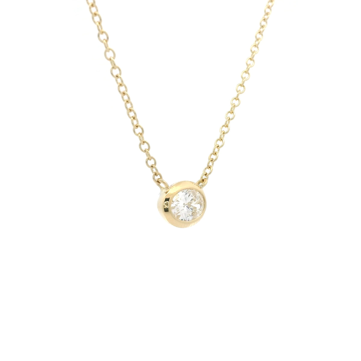 0.44ct Oval Cut Diamond Solitaire Pendant on Chain