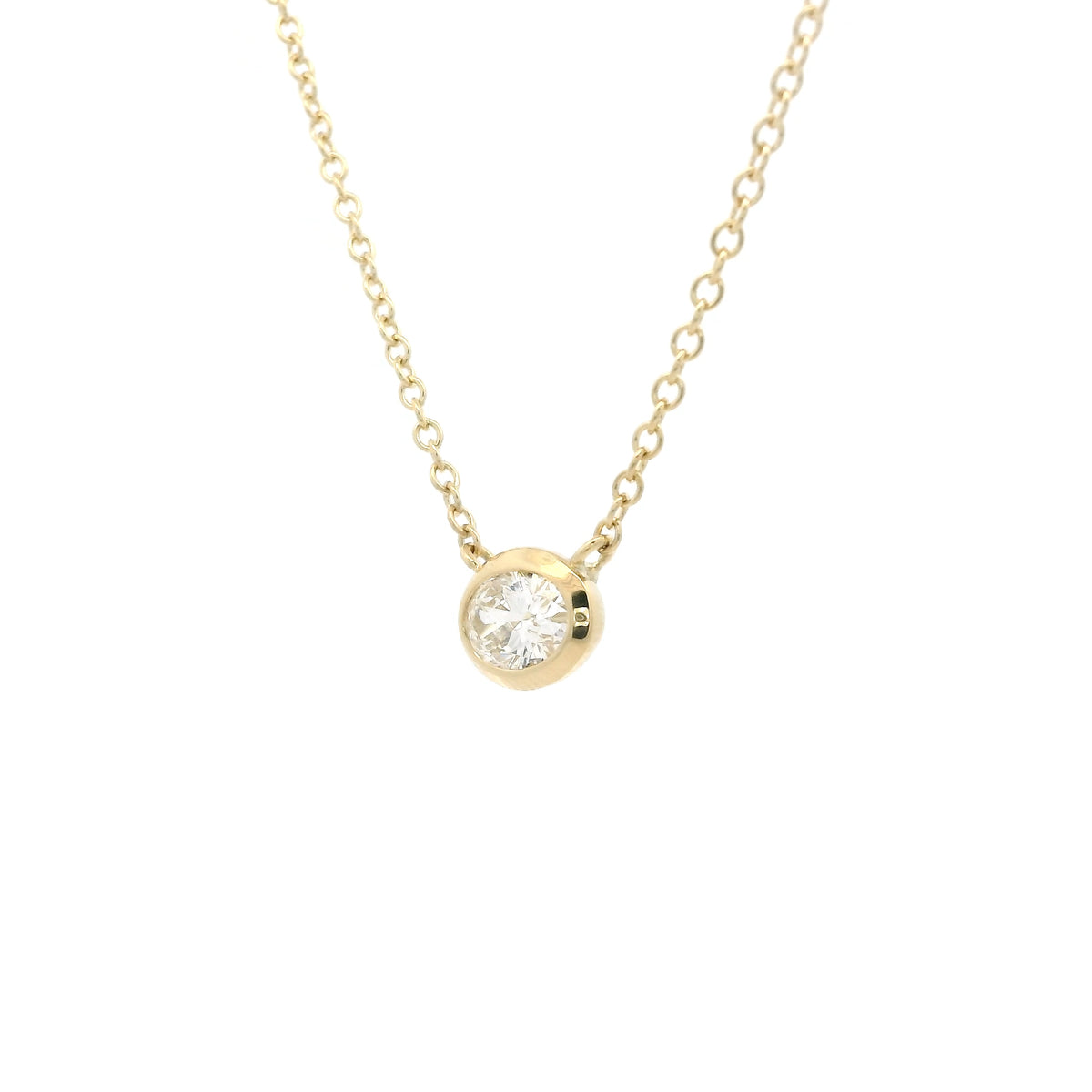 0.44ct Oval Cut Diamond Solitaire Pendant on Chain