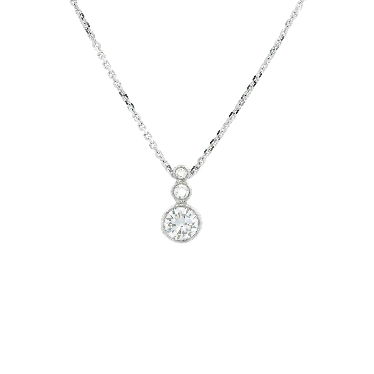 0.35ct Round Diamond Three Stone Drop Pendant