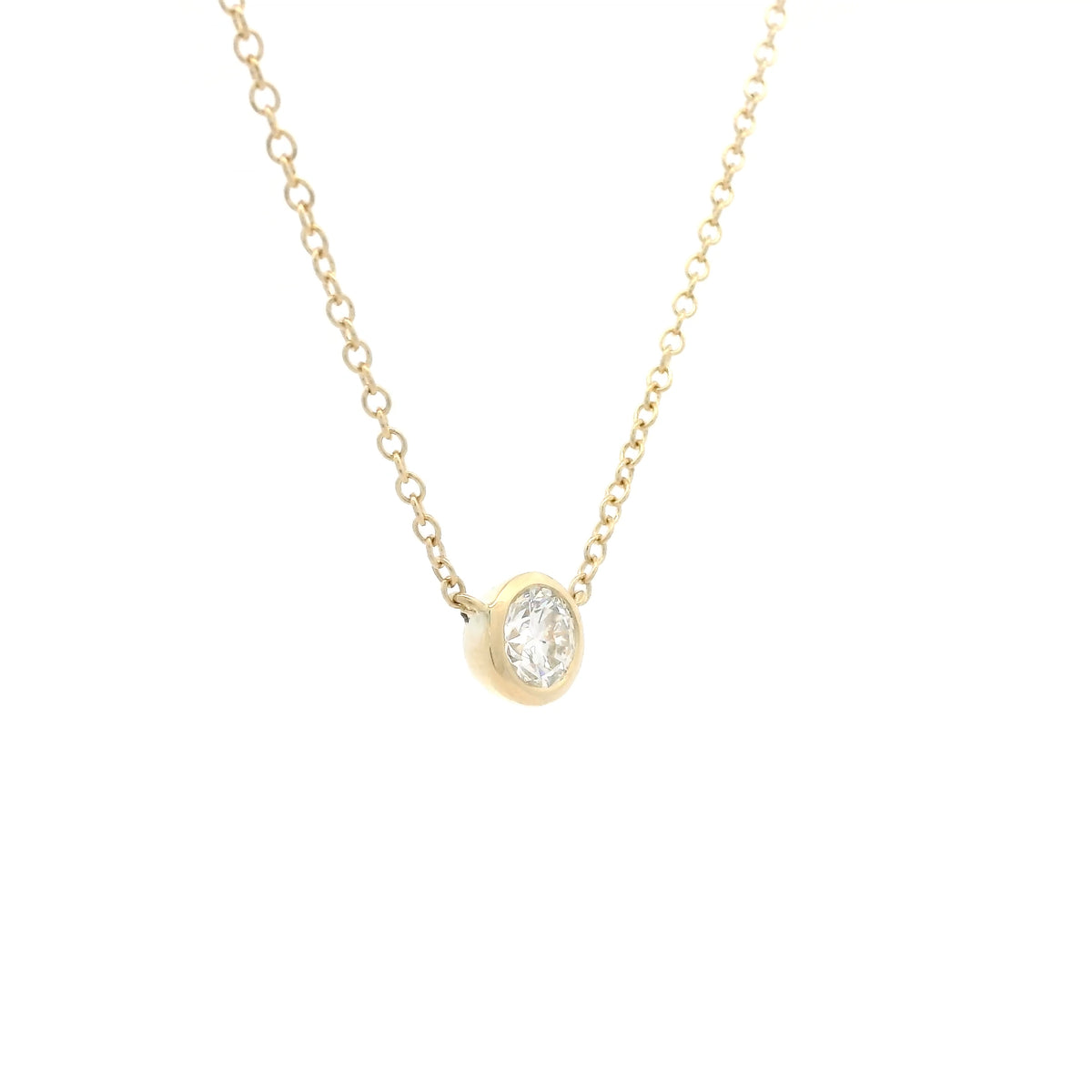 0.50 Round Diamond Solitaire Pendant And Chain