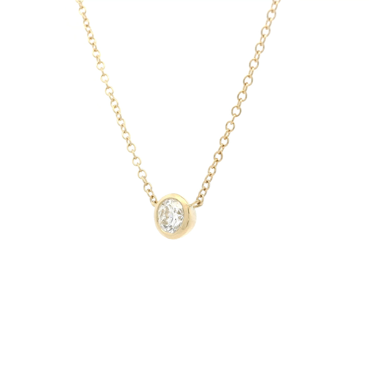 0.50 Round Diamond Solitaire Pendant And Chain
