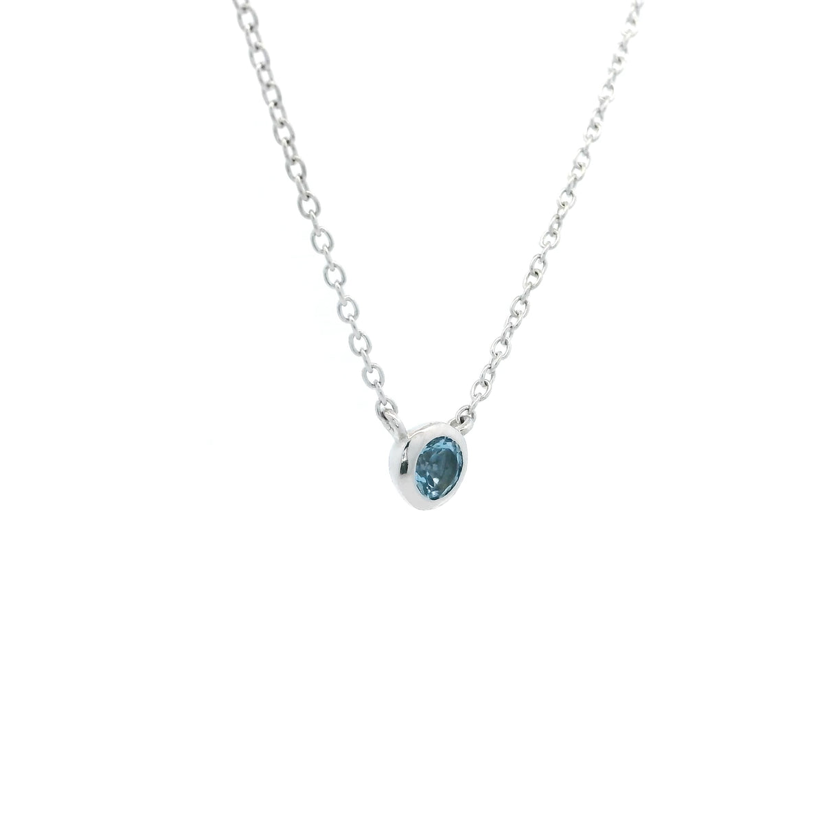 0.23ct Round Aquamarine Pendant