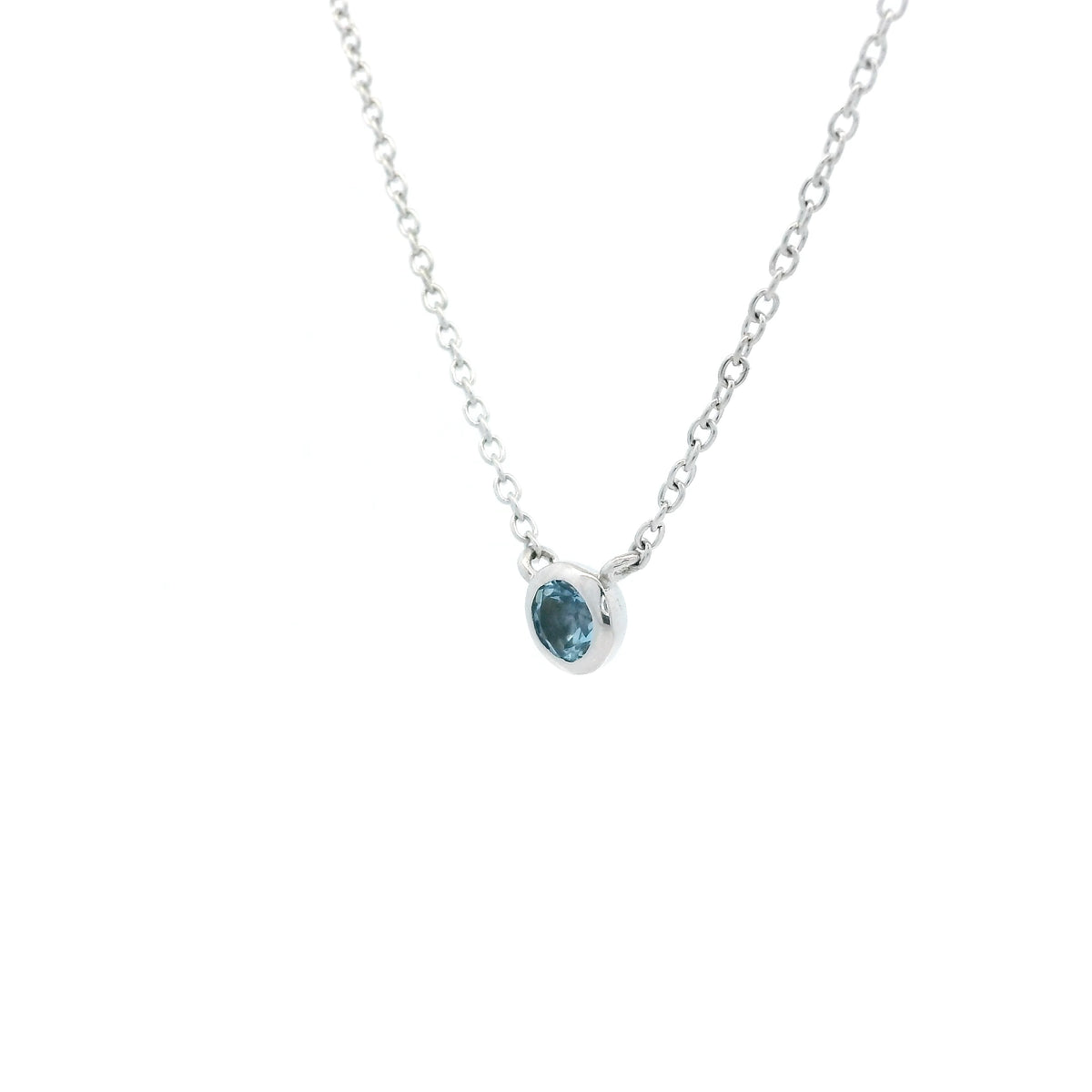 0.23ct Round Aquamarine Pendant