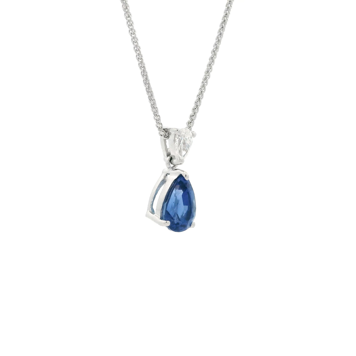 1.63ct Pear On Pear Sapphire And Diamond Pendant