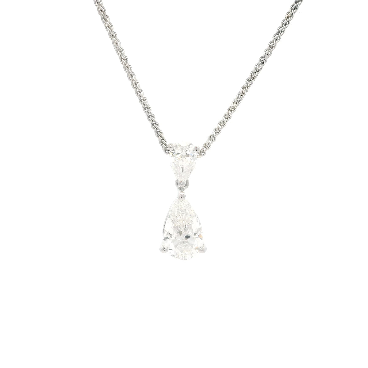 1.15ct Pear On Pear Diamond Pendant