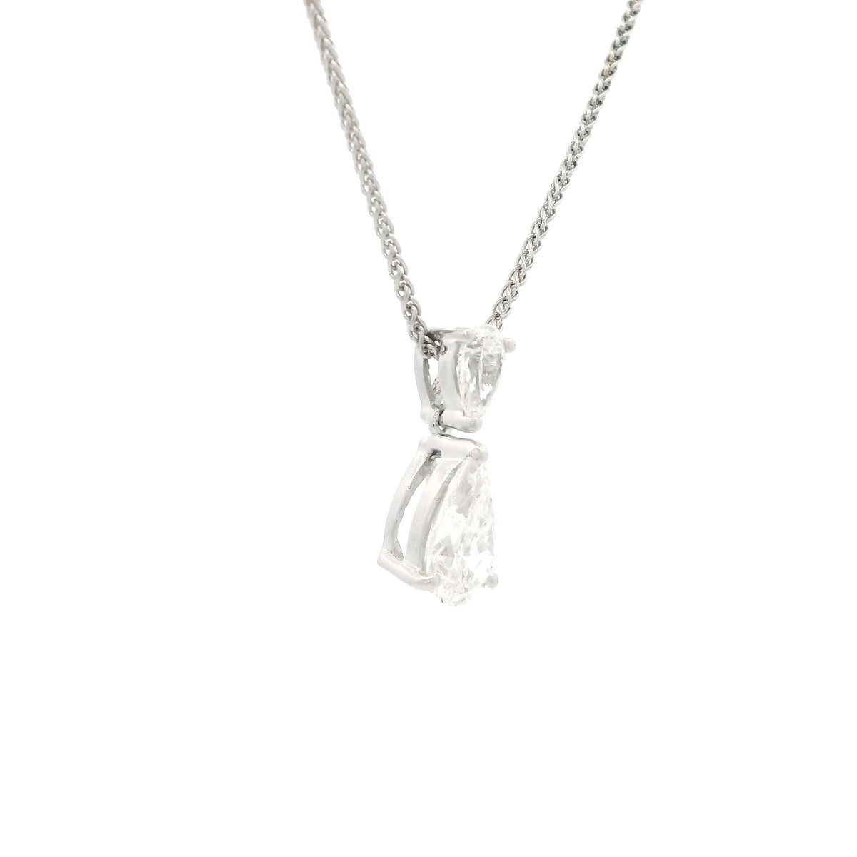 1.15ct Pear On Pear Diamond Pendant