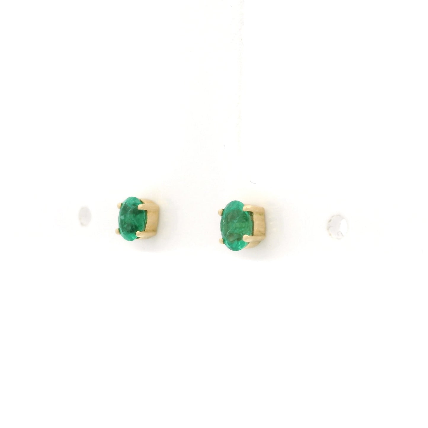 0.64ct Oval Emerald Solitaire Earrings