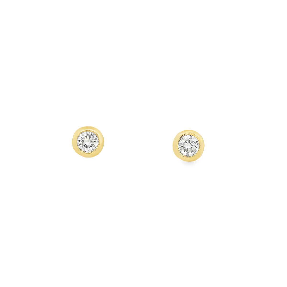 Rubover Round Brilliant Cut Diamond Earrings
