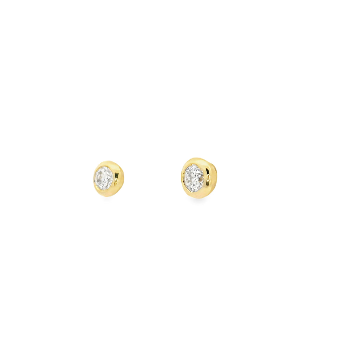 Rubover Round Brilliant Cut Diamond Earrings