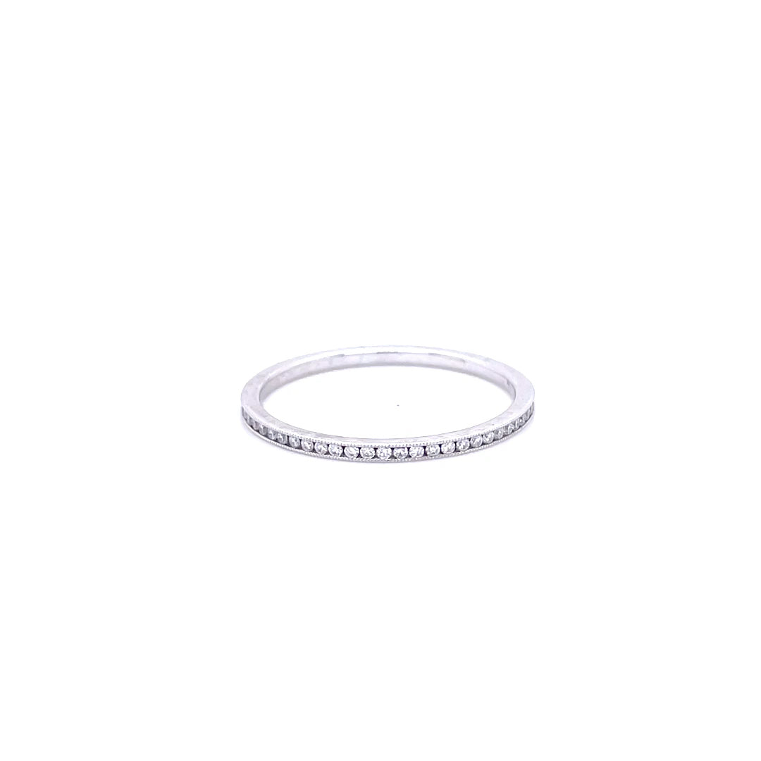 Platinum 0.20ct Round Diamond Fine Eternity Ring