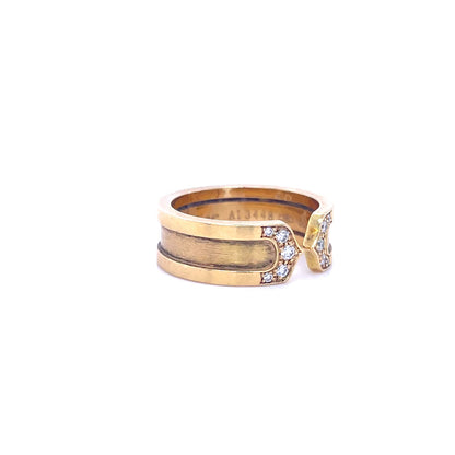 Vintage 18ct Yellow Gold Diamond C de Cartier Ring