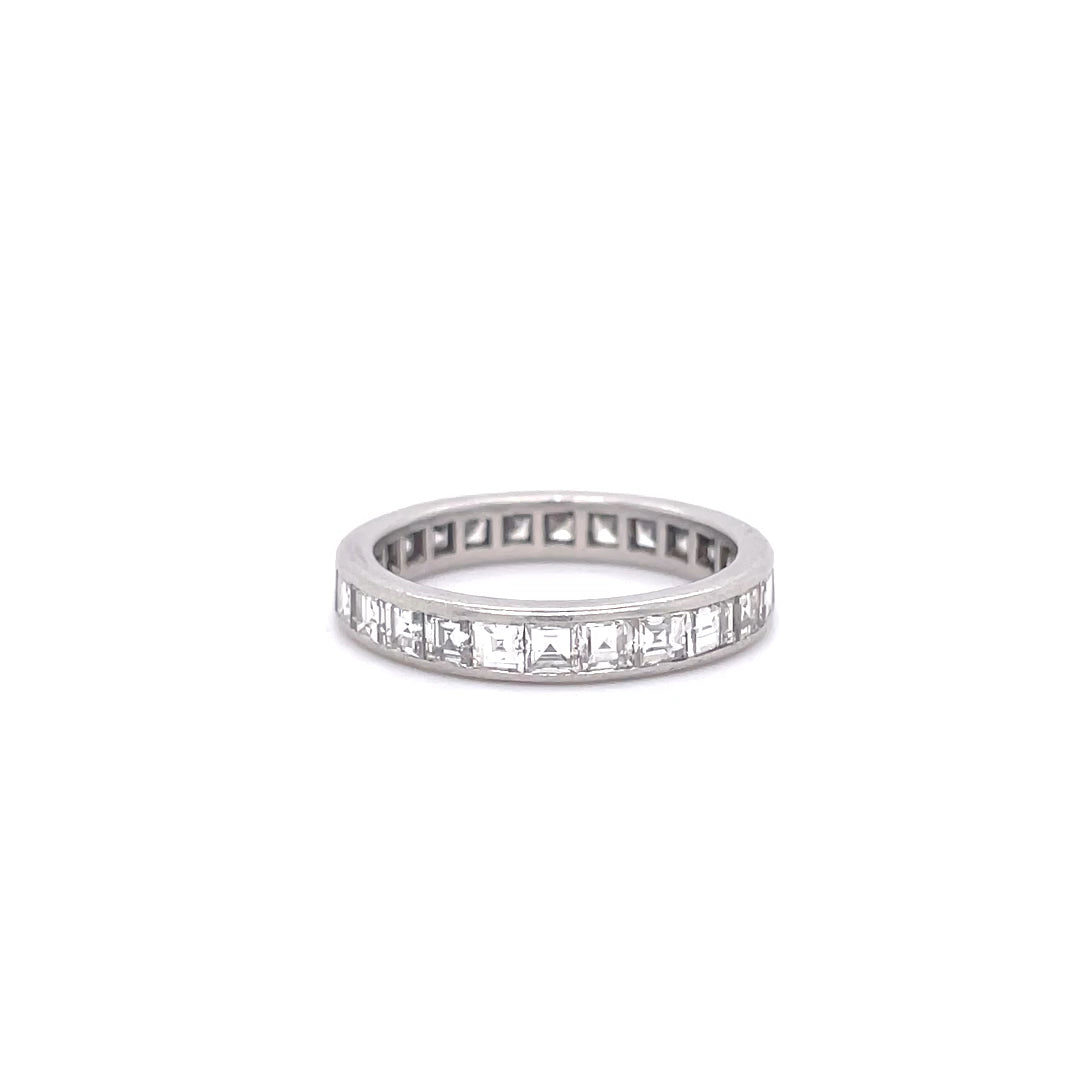 Vintage Cartier Asscher Cut Diamond Eternity Ring