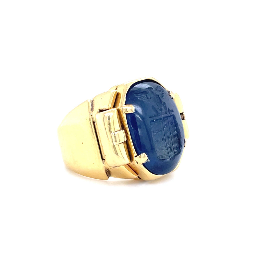 Reversible Cabochon Sapphire Signet Ring