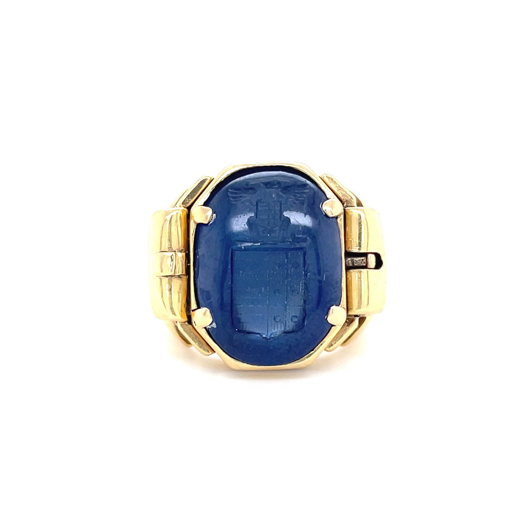 Reversible Cabochon Sapphire Signet Ring