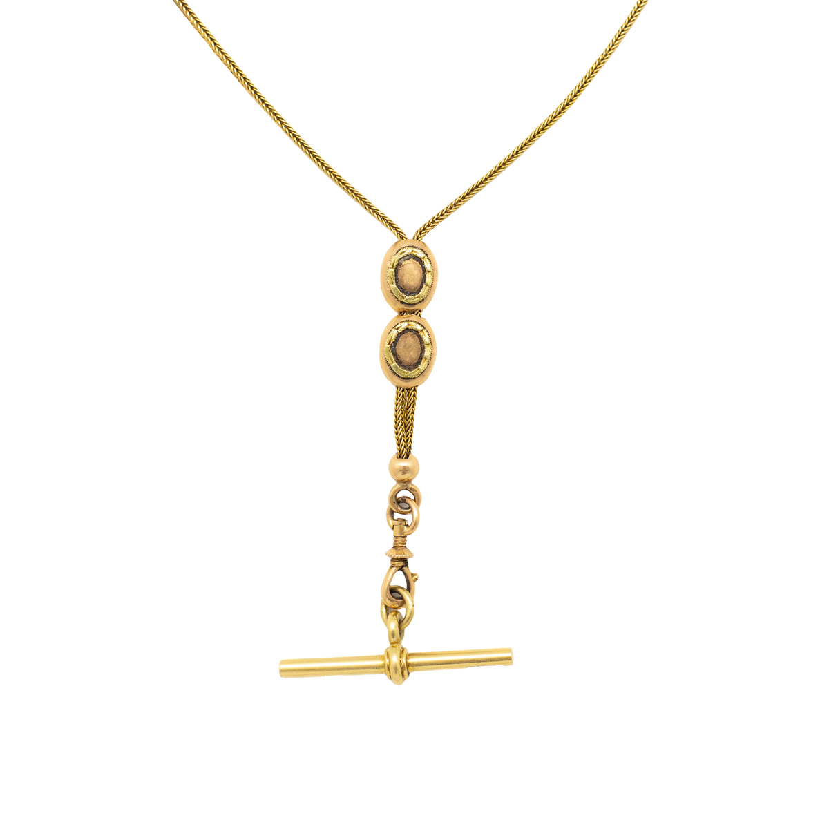 Antique 18ct Yellow Gold T-bar Chain Necklace 24"