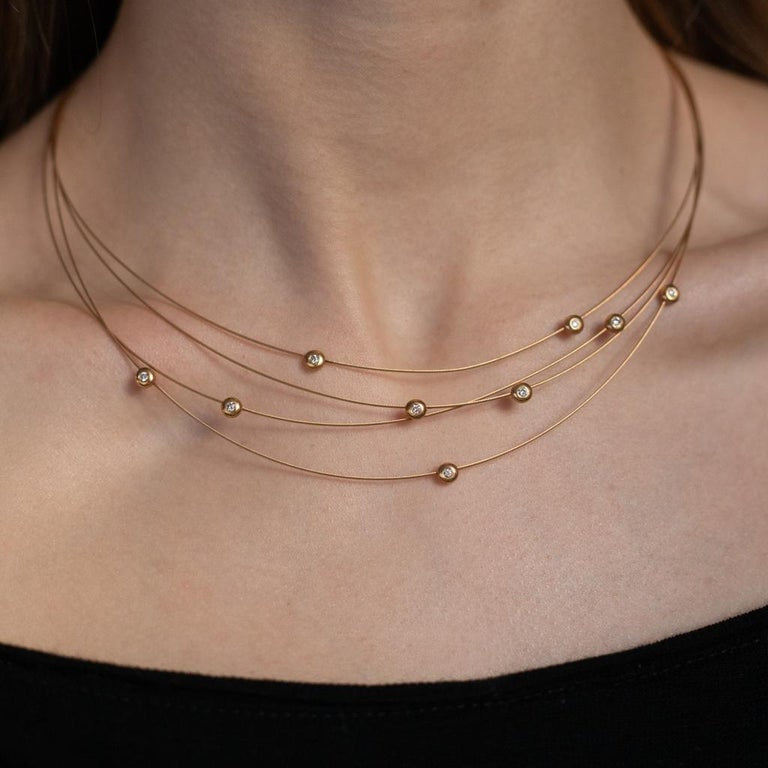 Diamond Set Multistrand Necklace