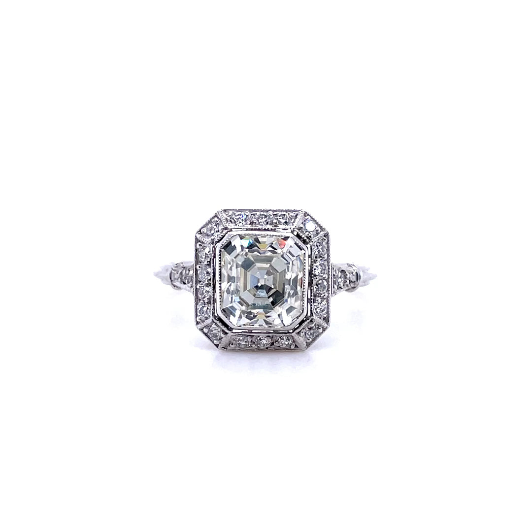 Old Asscher Cut Diamond Art Deco Style Dress Ring – Michael