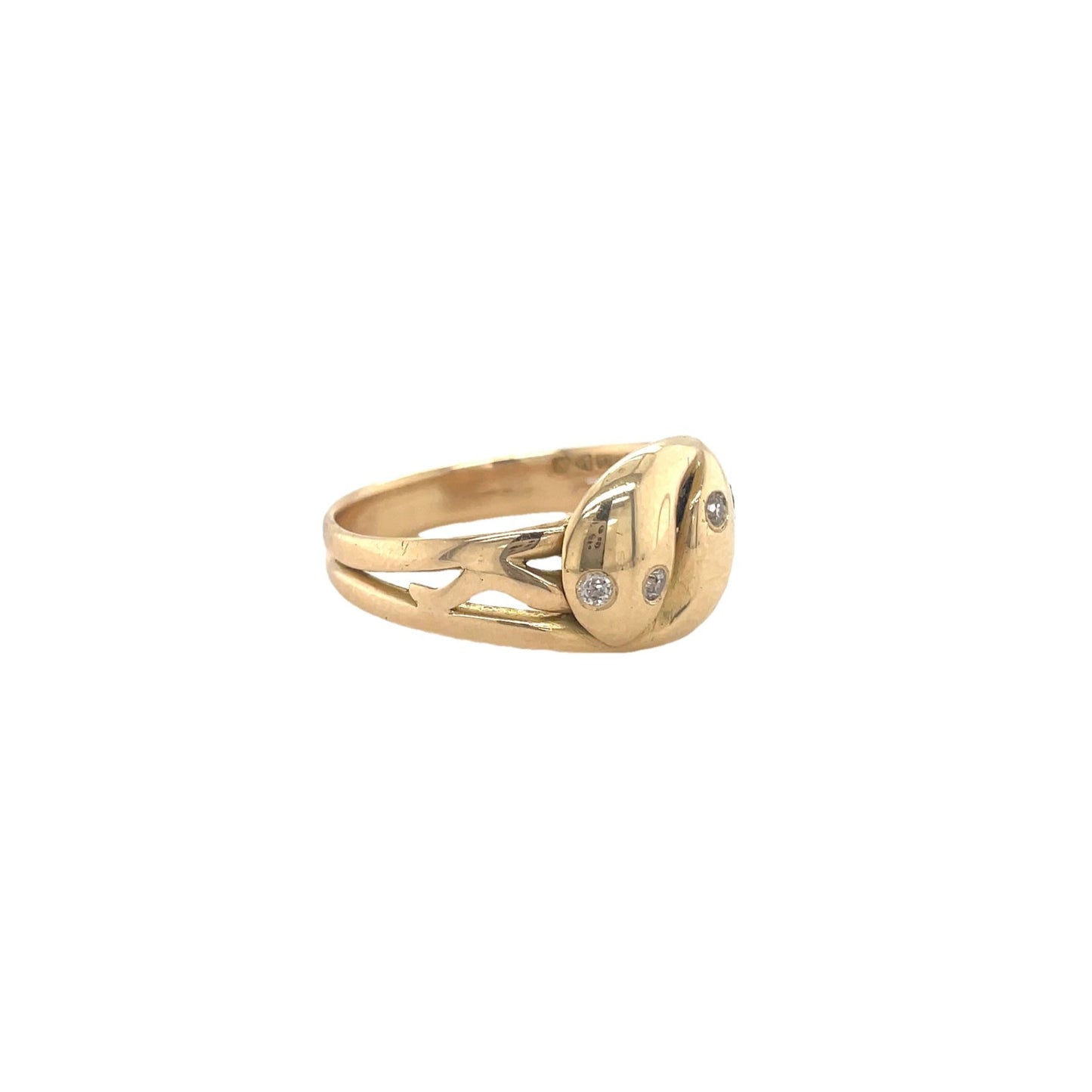 Diamond Eyed Entwined Snakes Ring