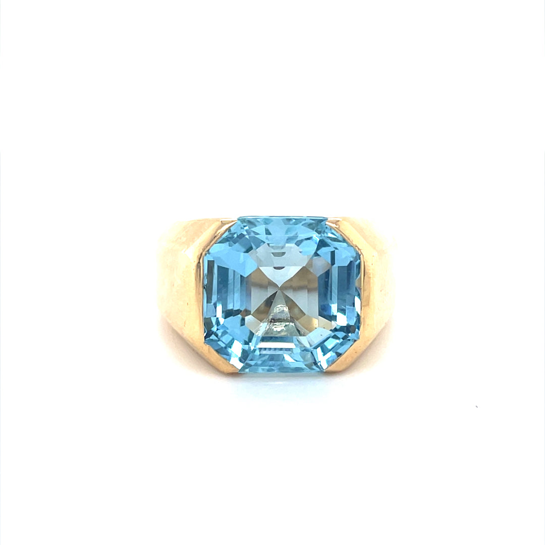 Cartier 8.77ct Emerald Cut Aquamarine Solitaire Ring