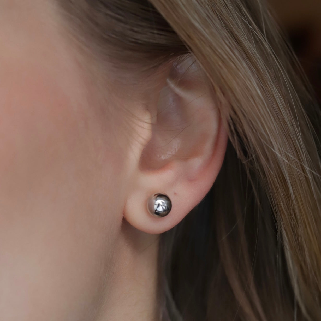 White Gold Ball Studs