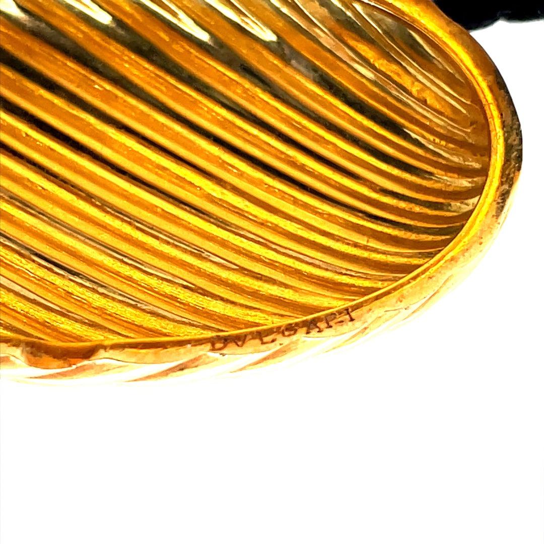 Vintage Bulgari Yellow Gold Oval Pill Box