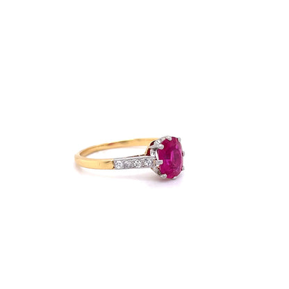1.33ct Oval Cut Ruby Solitaire Ring