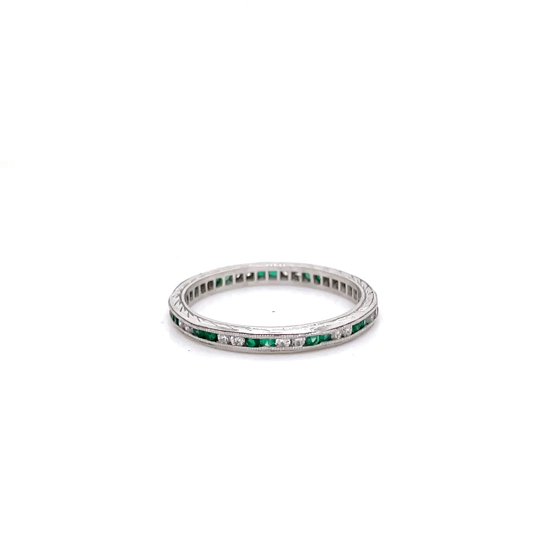Round Emerald and Diamond Eternity Ring – Michael Rose