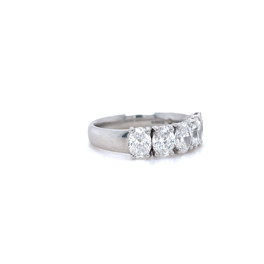 Certified 2.02ct Oval Diamond Five Stone Ring