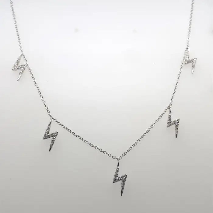 0.23ct Diamond Set Lightning Bolt Necklace