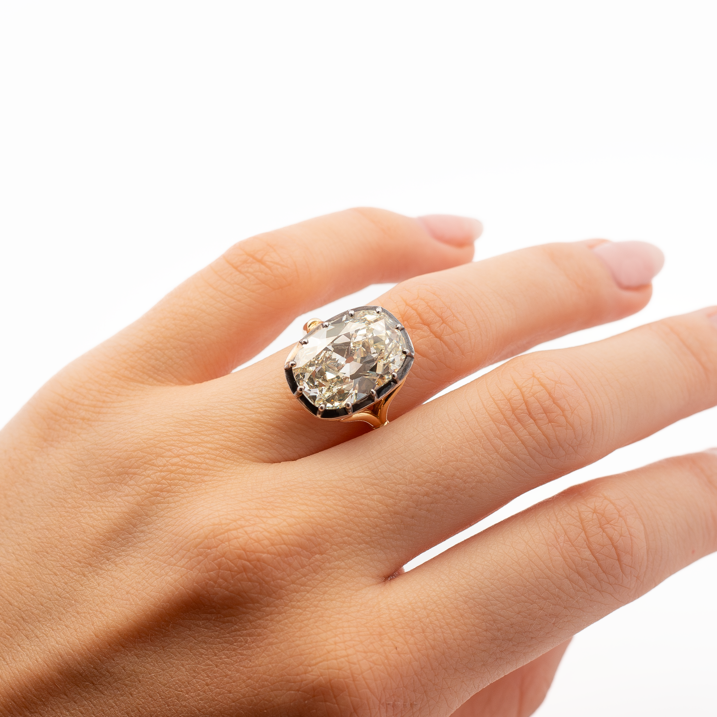 8.17ct Old Cut Diamond Georgian Style Solitaire Ring