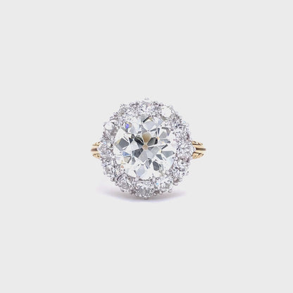 4.30ct Old Cut Round Diamond Cluster Cocktail Ring