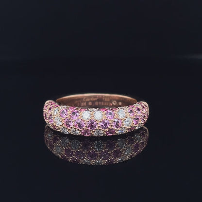 Cartier Pink Sapphire And Diamond Half Eternity Ring