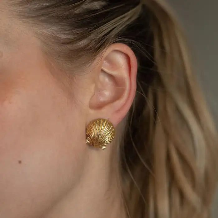 Tiffany & Co Yellow Gold Shell Earrings