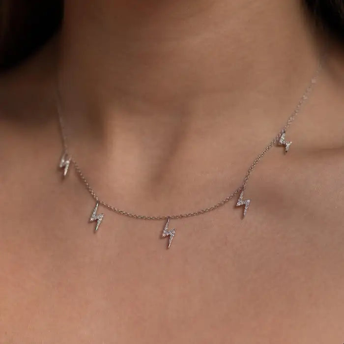 0.23ct Diamond Set Lightning Bolt Necklace