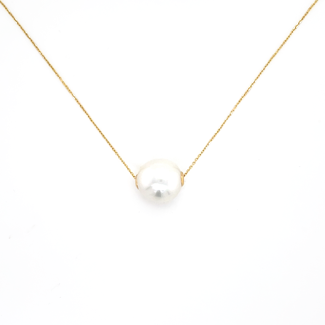 Round Pearl Solitaire Slider Pendant