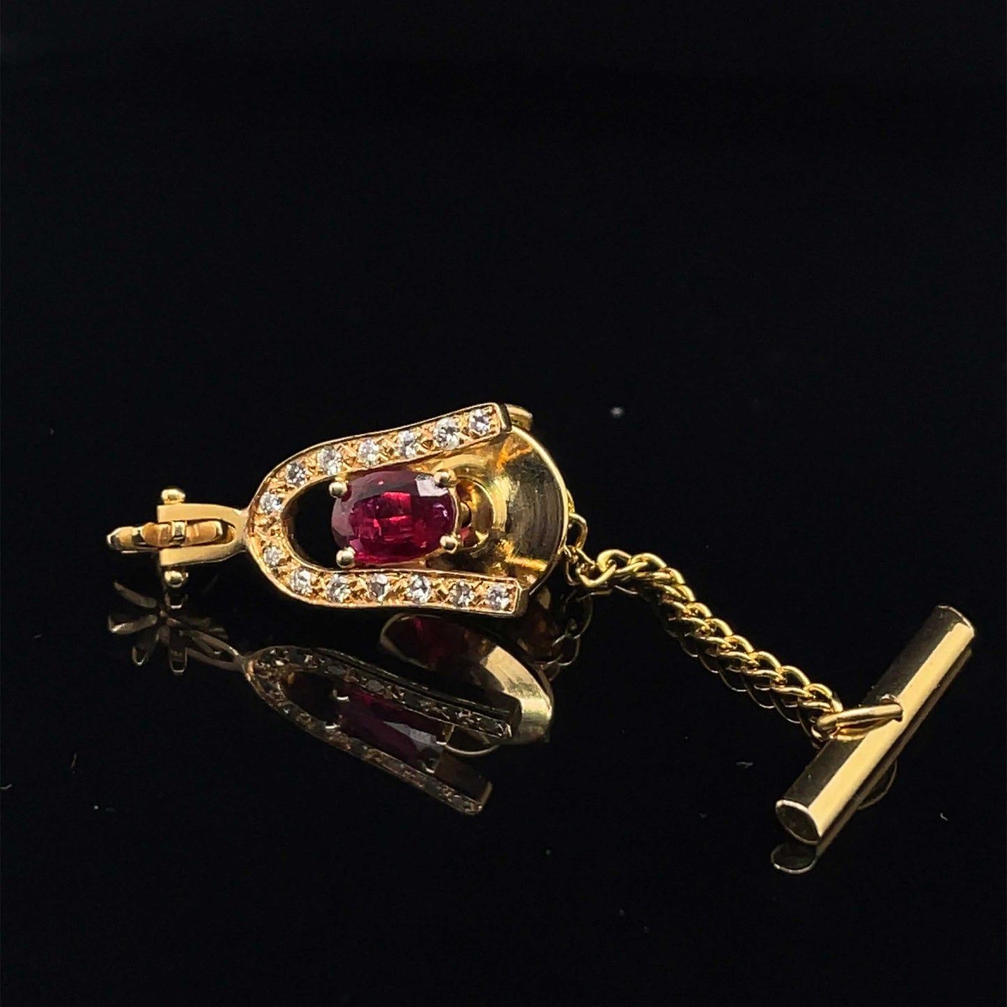 0.35ct Ruby and Diamond Tie Tack