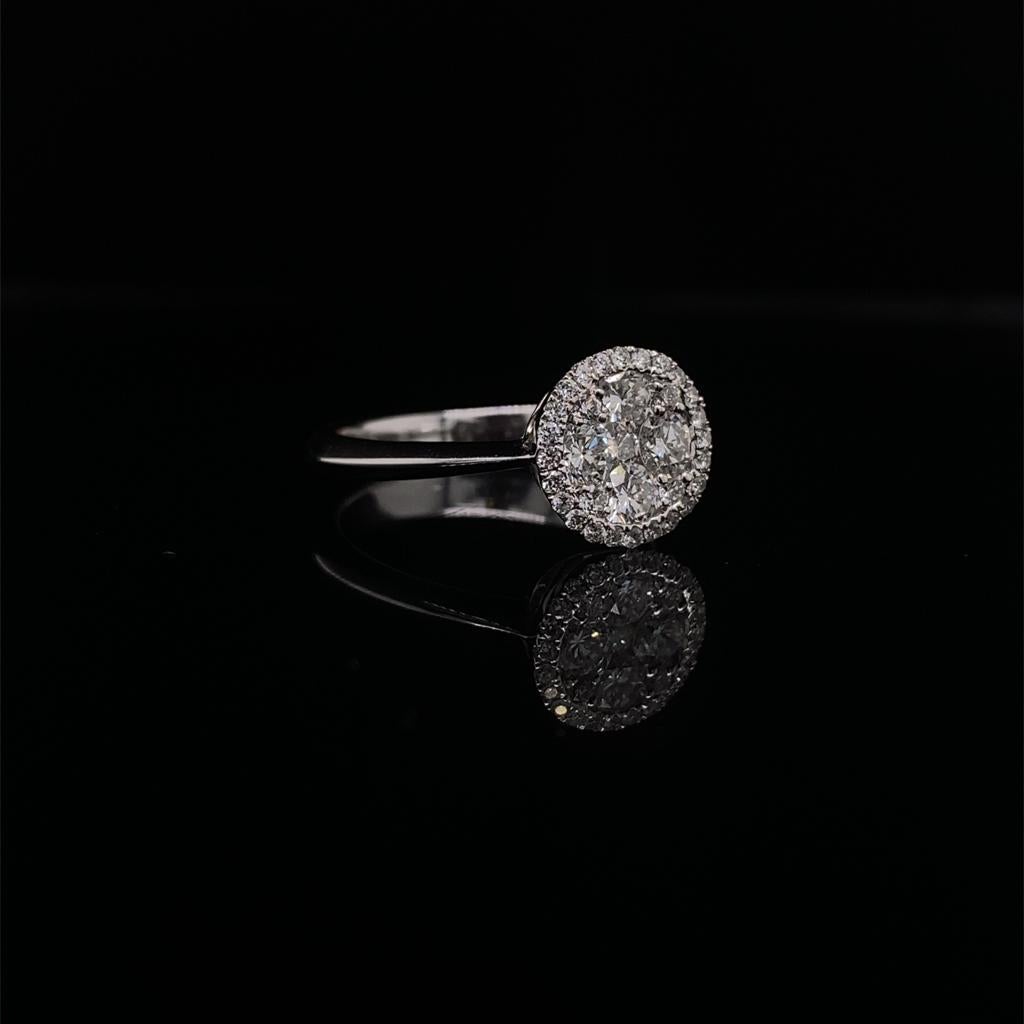 0.73ct Round Diamond Cluster Ring